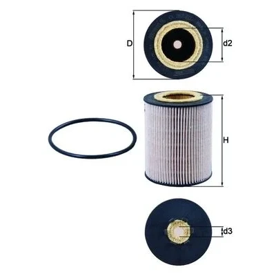 Abbildung von MAHLE ORIGINAL KX 267D Kraftstofffilter Filtereinsatz