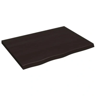 Abbildung von vidaXL Waschtischplatte, Multifunktional Arbeitsplatte mit Naturkante, Waschtischkonsole Tischplatte für Badezimmer, Holzplatte Platte, Dunkelbraun 80x60x(2 4) cm Massivholz Behandelt