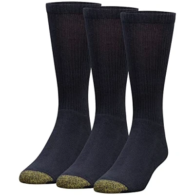Abbildung von GOLDTOE Herren Uptown Crew Socken, 3 Paar, Schwarz, Large