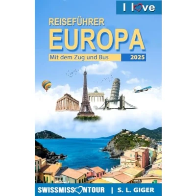 Abbildung von Reiseführer Europa mit dem Zug und Bus: London Rom, Hamburg, Kopenhagen, Wien, Frankreich, Spanien, Schweiz, Italien viel mehr. (Swissmissontour Reiseführer)