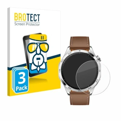 Abbildung von BROTECT Schutzglas für Huawei Watch GT 4 (46mm) (3 Stück) Schutzfolie Panzer Folie Glas [Extrem Kratzfest 9H, Anti Fingerprint, Ultra Transparent]
