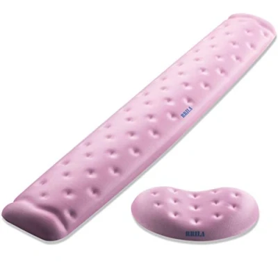 Abbildung von BRILA Handballenauflage Ergonomisch Memory Schaum Handgelenkstütze für PC Gaming Computer Laptop Arbeit Massieren von Löchern Design wrist rest (Pink Bundle)