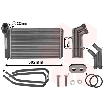 Abbildung von VAN WEZEL *** IR PLUS 58006201 Wärmetauscher mit Zubehör VOLKSWAGEN: Sharan I, FORD: Galaxy Mk1 MPV