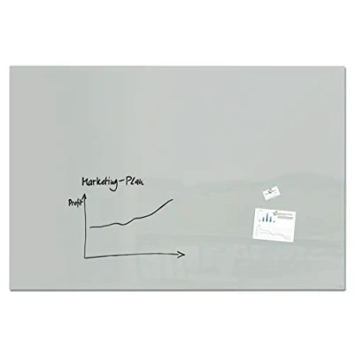 Abbildung von SIGEL GL231 Großes Premium Glas Whiteboard 180x120 cm grau hochglänzend, SGS geprüft, einfache Montage, incl. 2 starke Magnete, Magnettafel Artverum