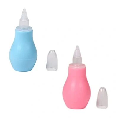 Abbildung von Baby Nasensauger Manuell Nasenaspirator Nasal Reiniger für Neugeborene Kleinkinder Laufende Nase verstopfte Nasen Rosa &amp; Blau