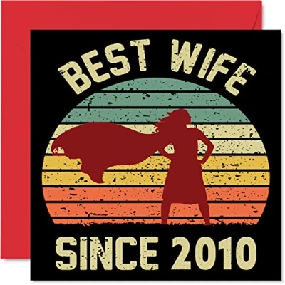 Abbildung von 14. Karte Hochzeitstag Jahrestag für Ehefrau Bester Alles Gute zum Hochzeits Jubiläum Karten den Partner, 145mm x Grußkarten Vierzehnte Jahrestage