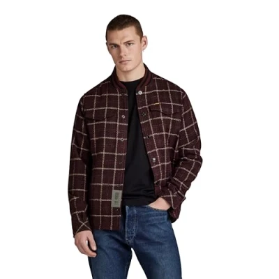Abbildung von G STAR RAW Herren Bomber Collar Overshirt, Mehrfarben (dk fig dash check D20662 D406 G086), M