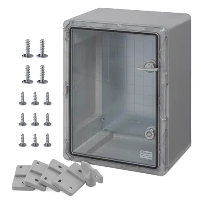 Abbildung von BOXEXPERT ABS Kunststoff Gehäuse, IP65, Wandschrank, Industriegehäuse, Leergehäuse, 400x300x220mm, grau, transparent, Gehäuse der Serie Fleet