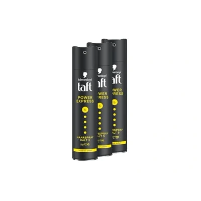 Abbildung von Schwarzkopf Taft Haarspray Power Express (3x 250 ml), Haltegrad 5 Haarstyling, für alle Haartypen, trocknet sofort, Vegane Formel*