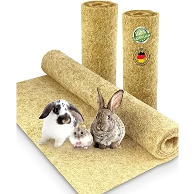 Abbildung von Nagerteppich aus 100% Hanf, 150 x 80cm, 5mm dick, Hanfteppich für alle Arten Kleintiere, Hanfmatte Nagermatte Nager Teppich Bodenabdeckung (1 Stück)
