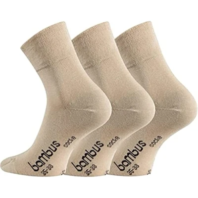 Abbildung von TippTexx 24 6 Paar seidige Bambus Socken, Geruchs Killer mit Anti Loch Garantie (as3, numeric, numeric_47, numeric_50, regular, Kurzer Schaft Beige)