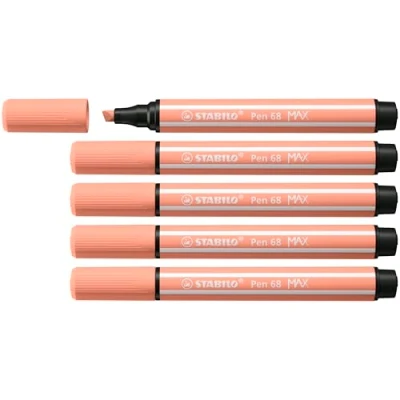 Abbildung von Premium Filzstift mit dicker Keilspitze STABILO Pen 68 MAX 5er Pack apricot