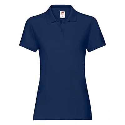 Abbildung von Fruit of the Loom, Premium Poloshirt, Lady Fit, für Damen, marineblau, Large