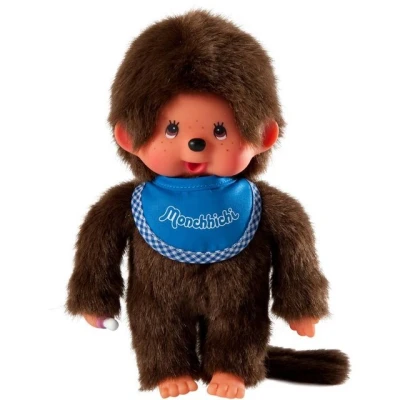 Abbildung von Monchhichi Plüschfigur Junge Classic 20 cm Puppe mit original blauem Lätzchen