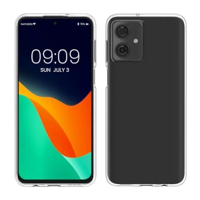 Abbildung von kwmobile Hülle kompatibel mit Motorola Moto G54 5G Silikon Handyhülle Transparent Handy Case in