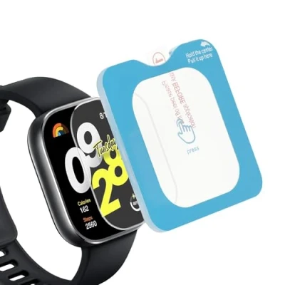 Abbildung von kwmobile 2X Schutzglas kompatibel mit Xiaomi Redmi Watch 4 Folie Hart Glas Schutzfolie für Smartwatch Displayschutz Fitness Tracker Transparent