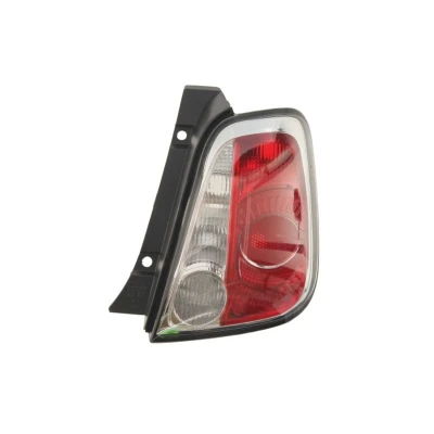 Abbildung von ALKAR 2212348 Rückleuchte rechts P21W, R10W, PY21W Gehäuse mit schwarzem Innenteil ohne Lampenträger FIAT: 500 Schrägheck, C Cabrio