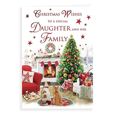Abbildung von Traditionelle Weihnachtskarte Tochter &amp; Familie 22,9 x 15,2 cm Regal Publishing, mehrfarbig, C85382