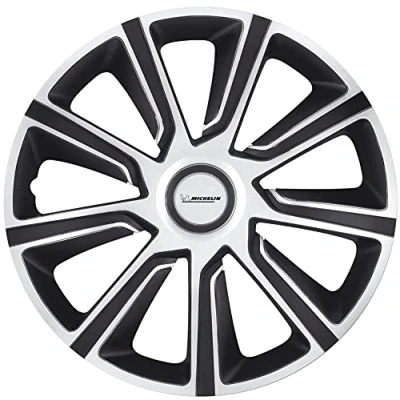 Abbildung von MICHELIN Radkappen MX LBS 16 Zoll Universal Radzierblenden 4er Set Fürs Auto ABS Kunststoff Schwarz/Silber