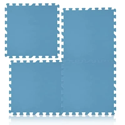 Abbildung von Bestlivings Pool Bodenschutzfliese Unterlegmatte Blau BM 53492, 8 Stück à 50x50cm (2m), St., Bodenschutz Poolunterlage Planschbecken Bodenschutzmatte