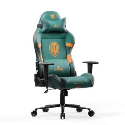 Abbildung von Diablo X One 2.0 Gaming Stuhl World of Tanks Bürostuhl Schreibtischstuhl Verstellbare Armlehnen Ergonomisches Design Nacken/ Lendenkissen Normal (L)