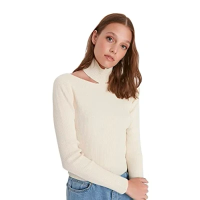 Abbildung von Trendyol Damen Twoaw23kz0055/Ekru Sweatshirt, Natur, L