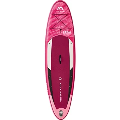 Abbildung von Aqua Marina , Stand Up Paddle Board aufblasbar im Set Coral 2022 iSUP Pink 10’2 Paddling SUP mit Schultergurt 310 x 78 12 cm