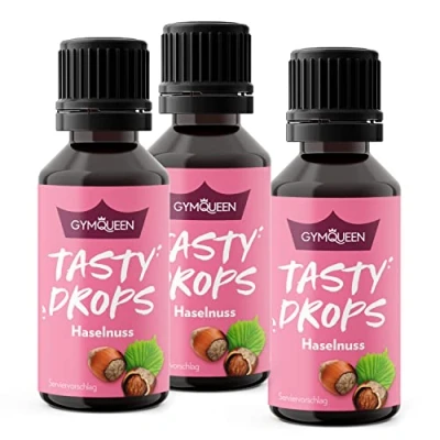 Abbildung von GymQueen Tasty Drops, Haselnuss, 3x30ml, Flavour Drops ohne Kalorien