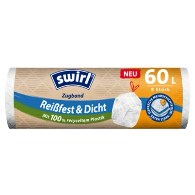Abbildung von Swirl Müllbeutel reißfest &amp; Dicht mit Zugband, 60L, 1 von FROG.coffee