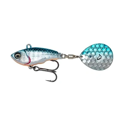 Abbildung von Savage Gear Fat Tail Spin sinkend Jig Spinner, Größe/Gewicht/Farbe:8cm / 24g Blue Silver