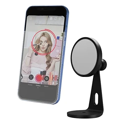 Abbildung von Pivo Magnethalterung leichte und verstellbare Smartphone Halterung aus Aluminium, vertikal horizontal, 360 Rotation, kompatibel mit MagSafe Pod Geräten