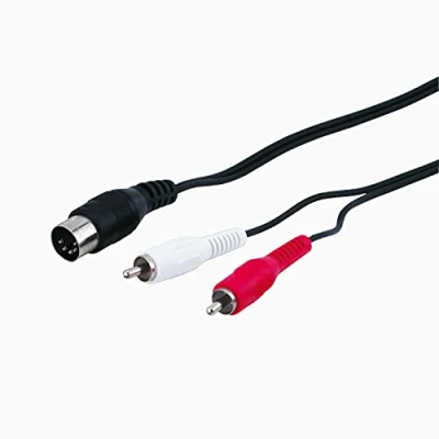 Abbildung von Goobay 50014 Audiokabel Adapter für die Verbindung mit alten Audiogeräten; über 5 pol DIN Stecker auf 2 Chinch (R / L); 1,5m