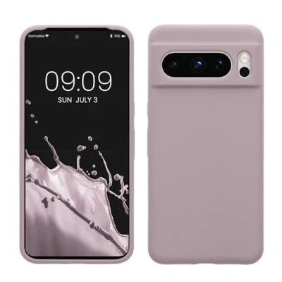 Abbildung von kwmobile Hülle kompatibel mit Google Pixel 8 Pro Silikon Handy Case Handyhülle weiche Oberfläche kabelloses Laden Purple Cloud