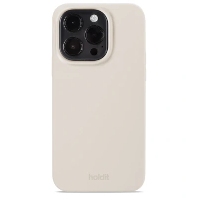 Abbildung von Apple iPhone 14 Pro Hülle Silikon Holdit Hard Case/Backcover Handyhülle Beige