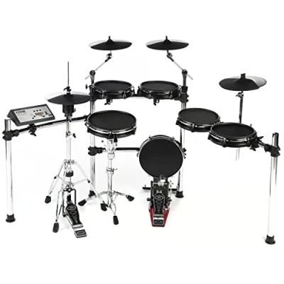 Abbildung von Fame Hybrid PRO E Drum Set, Elektronisches Schlagzeug mit Gewebefellen und echter HiHat 12&quot;, Kick Pad 12“, Software Editor PC/MAC, Soundmodul Europe
