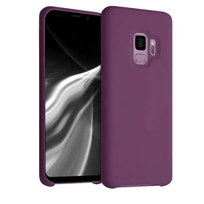 Abbildung von kwmobile Hülle kompatibel mit Samsung Galaxy S9 Silikon Handy Case Handyhülle weiche Oberfläche kabelloses Laden Magenta Lila