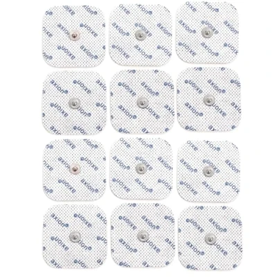 Abbildung von Axion Elektrodenpads passend zu Sanitas, Beurer 5x5cm, 3.5mm Druckknopfanschluss, 12 St.,selbstklebende TENS EMS Elektroden für Geräte