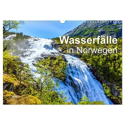 Abbildung von Wasserfälle in Norwegen (Wandkalender 2025 DIN A3 quer), CALVENDO Monatskalender