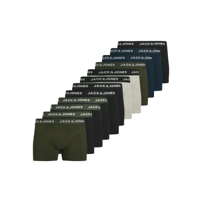 Abbildung von Jack &amp; Jones Jacbenja Trunks 12 PACK Panties, Herren, Größe: Large, Black/navy/forst night