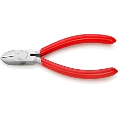 Abbildung von KNIPEX Seitenschneider für Elektromechaniker mit Kunststoff überzogen verchromt 125 mm 76 03