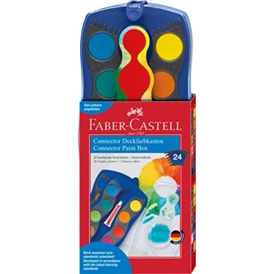 Abbildung von Faber Castell Farbkasten Connector 24 Farben blau