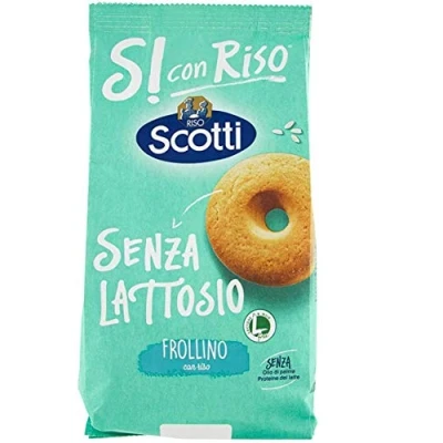 Abbildung von 3x riso Scotti Frollino con senza lattosio Shortbread Kekse mit Reis laktosefrei 350g biscuits cookies 100% italienische