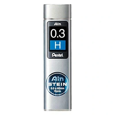 Abbildung von Pentel Ain STEIN C273 Feinmine, 15 Minen je Dose, 0.3 mm, Härtegrad H (12 Dosen)