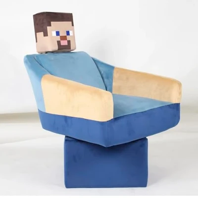 Abbildung von phoenix group AG Minecraft Drehsessel mit Rücken und Armlehne, Steve, gepolstert