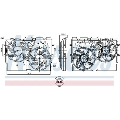 Abbildung von NISSENS 850004 Lüfter 385 12 250 ohne integrierten Regler FIAT: Ducato III Kastenwagen, Bus, Pritsche / Fahrgestell