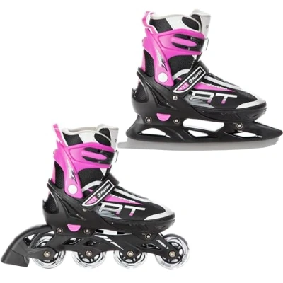 Abbildung von Verstellbare Rollschuhe 2in1 Profession Schwarz/Rosa