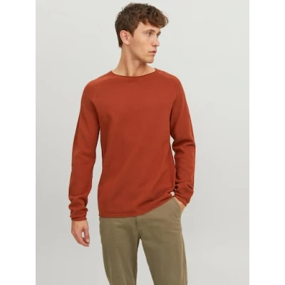 Abbildung von Jack &amp; Jones Jjehill CREW NECK NOOS Strickpullover, Herren, Größe: Small, Cinnabar
