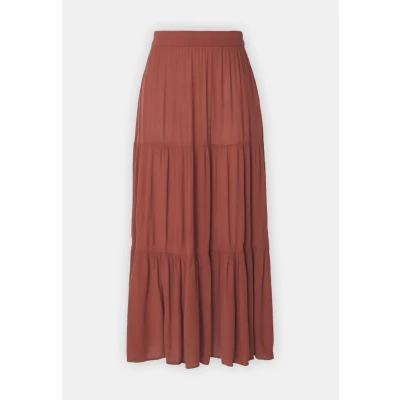 Abbildung von ONLY Onlmikka LIFE LONG Skirt Faltenrock, Damen, Größe: Medium, Henna