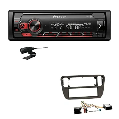 Abbildung von Pioneer MVH S320BT 1 DIN Bluetooth Autoradio USB FLAC Spotify mit Einbauset passend für Seat MII ab 2011 schwarz inkl Canbus