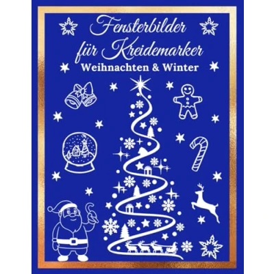 Abbildung von Fensterbilder Kreidemarker: Vorlagen für Kreidemarker Window Color Weihnachten Erwachsene und Kinder Weihnachtliche Fensterdeko ... Winter schöne Motive Wiederverwendbar!